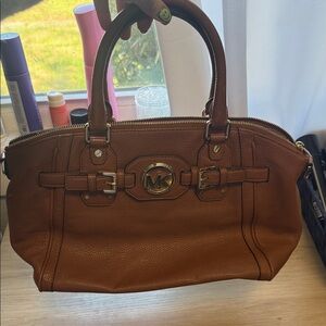 Michael Kors Chestnut Brown Pebbled Leather Satchel